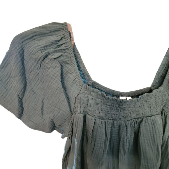 Teal Top 100% Cotton Sleep Shirt Lounge Summer Woman's 2XL JH1731 - Picture 4 of 7